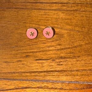 Tory Burch Pink Button Stud Earrings